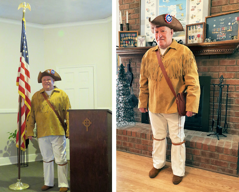 Compatriot Hal Gonzales in his new Coureurs de Bois uniform.